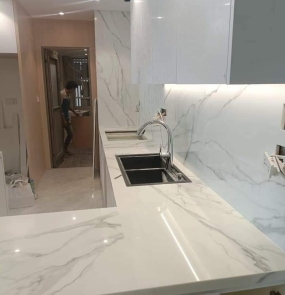 Đá nhân tạo vân trắng trắng sứ vân mây